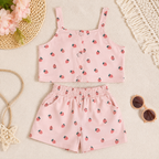 Girls' Cute strawberry skirt 2-piece set