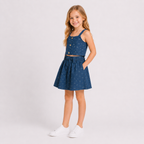 Girls' "2-piece set with a Crop Top and a Short Skirt.
