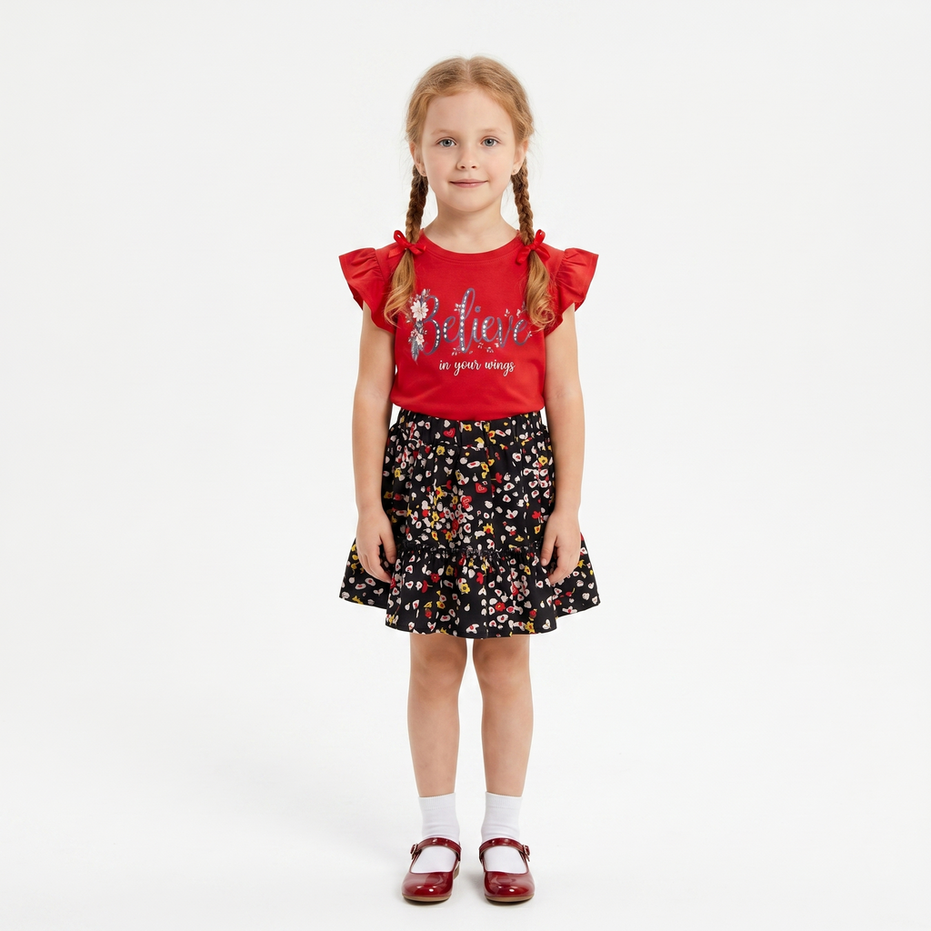 Girls'  Believe T-Shirt & Skirt set