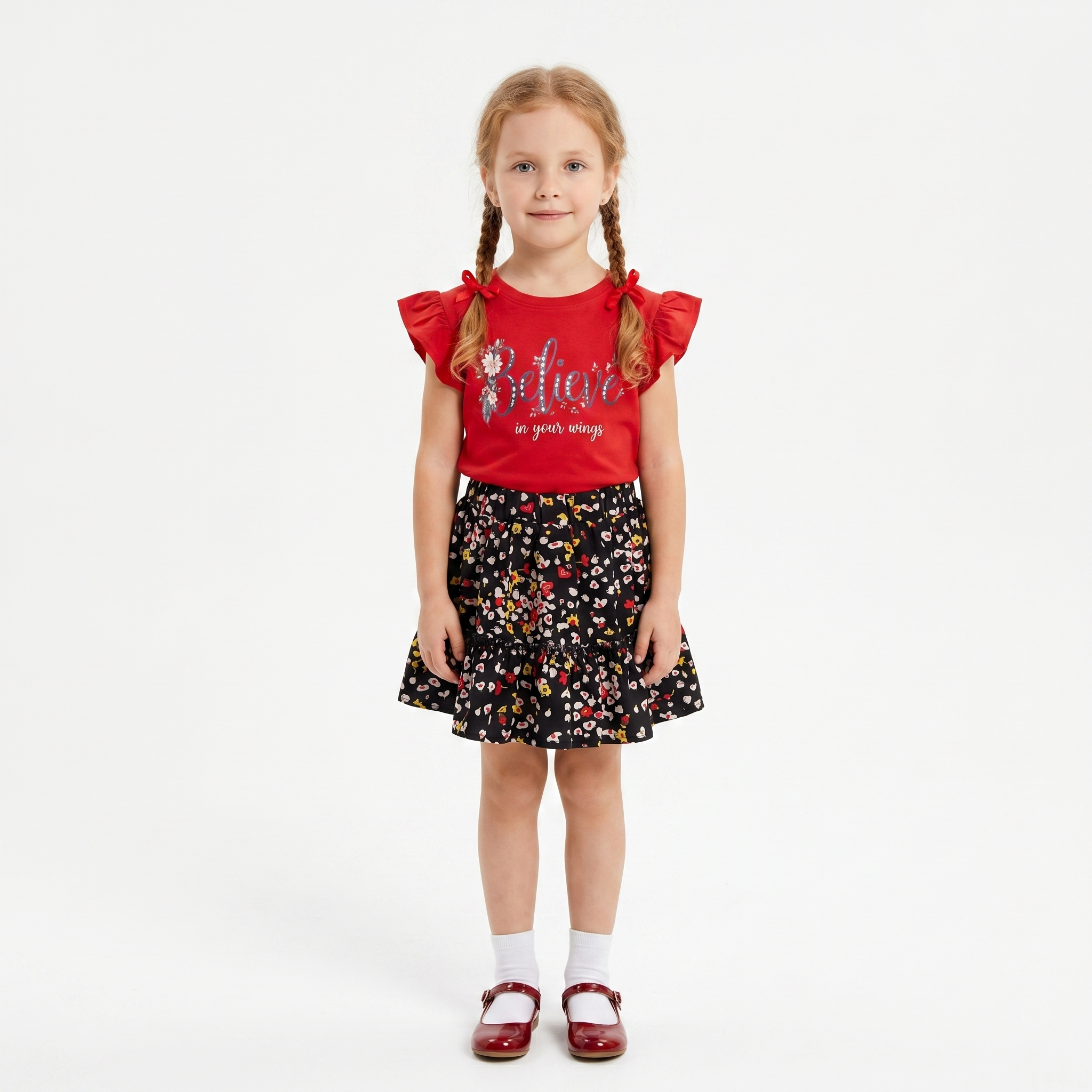 Girls'  Believe T-Shirt & Skirt set