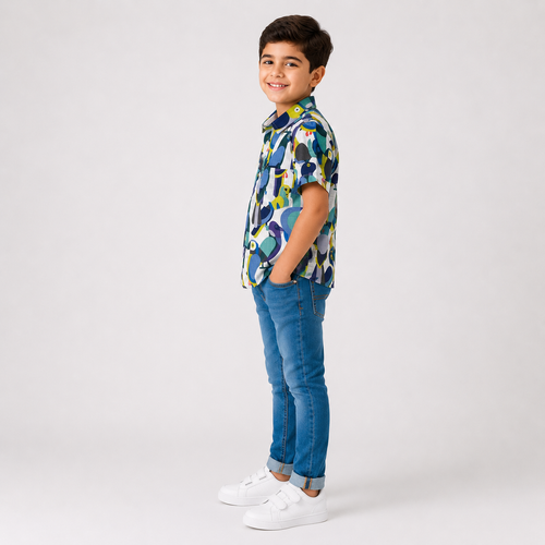 Boys' Cool shirt with parrot prints