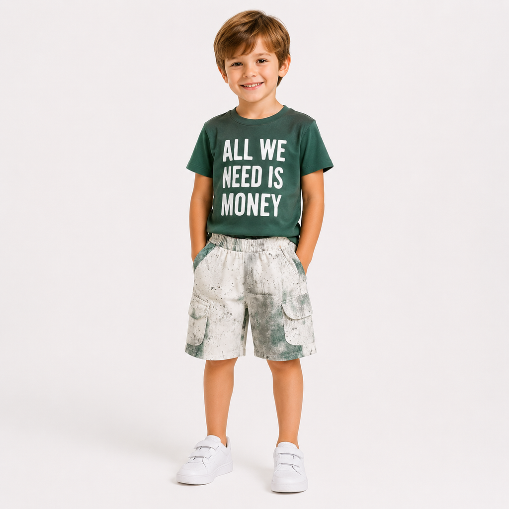 Boys' 2-Piece Soft T-shirt and shorts for play