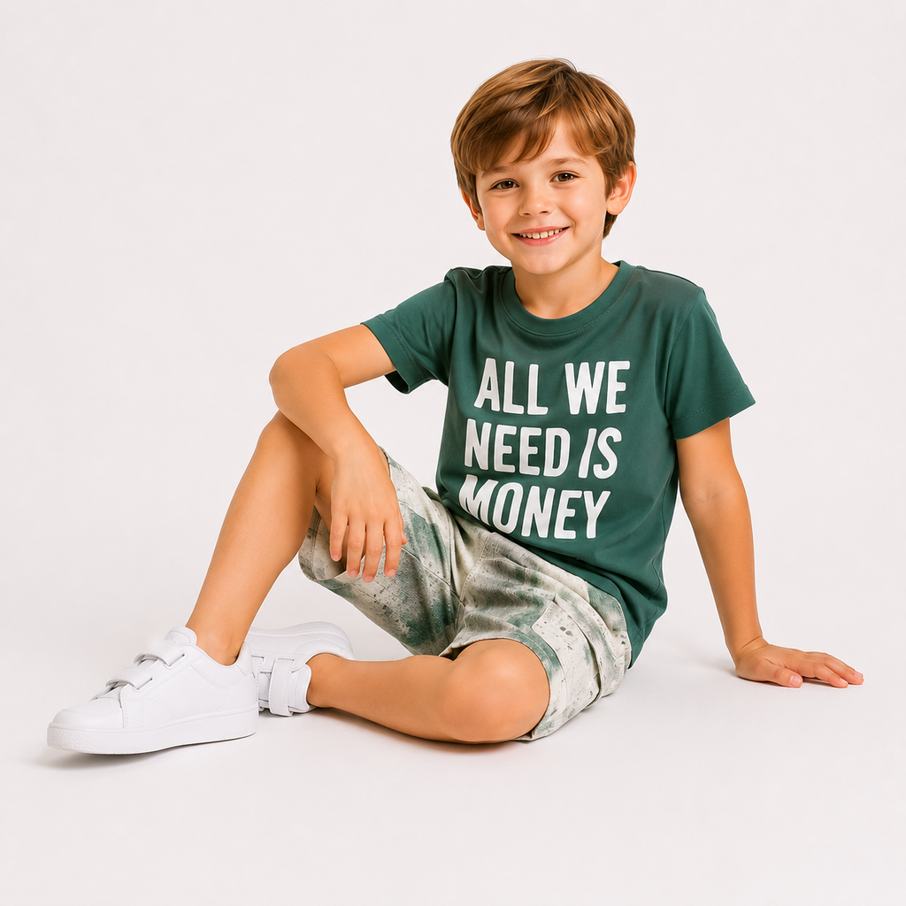 Boys' 2-Piece Soft T-shirt and shorts for play