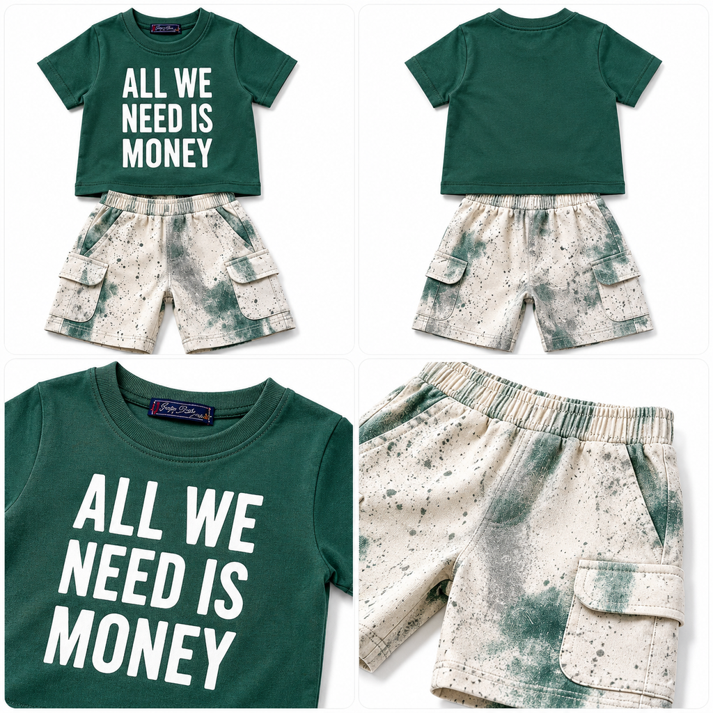 Boys' 2-Piece Soft T-shirt and shorts for play