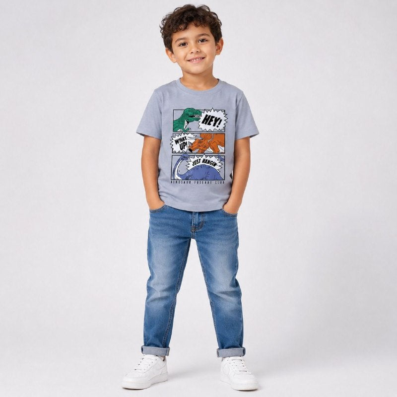 Boys' Dino Style Printed T-Shirt