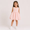 Girls' Cute  dress with a bow accent on the chest set