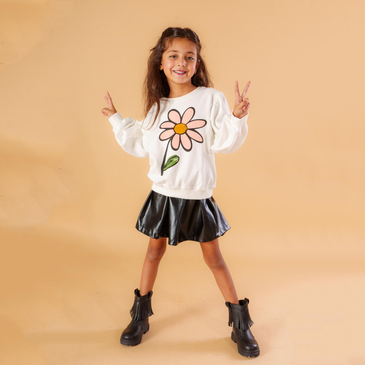 Girls Set Sweatshirt & Skirt Set