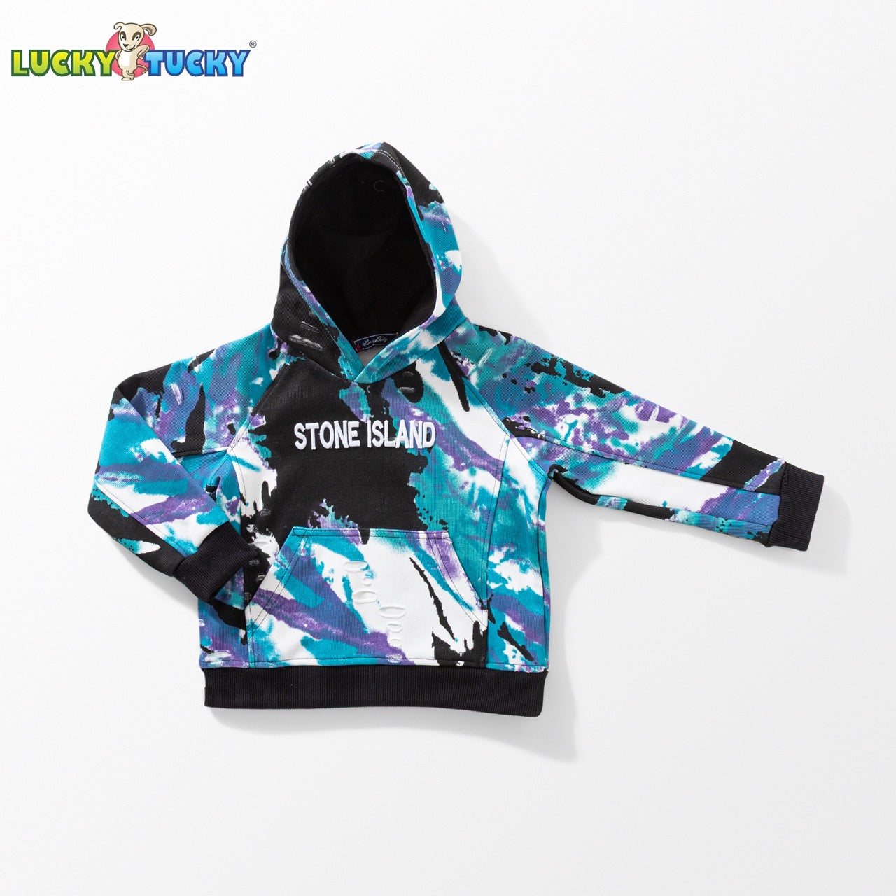 Kids Tie-Dye Hoodie – Stone Island Style