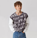 Kids Printed Sweatshirt – Grey & White