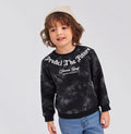 Kids Winter Tie-Dye Sweatshirt with “Predict The Future” Print – Black