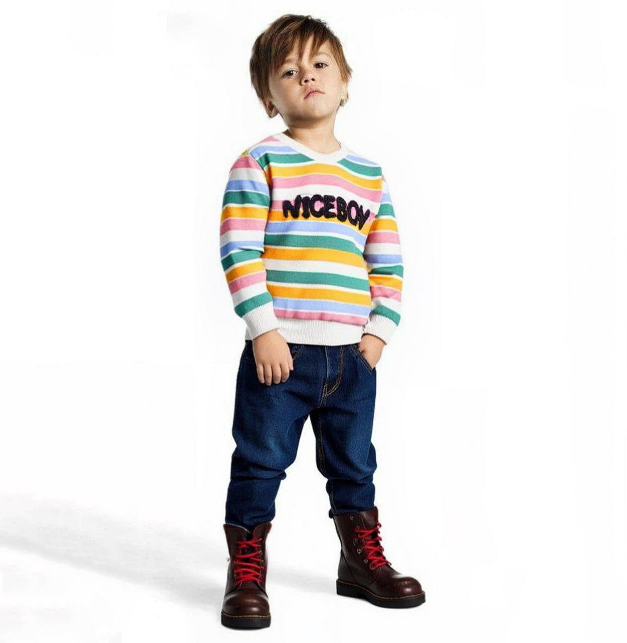 Boys Colorful Striped Sweatshirt
