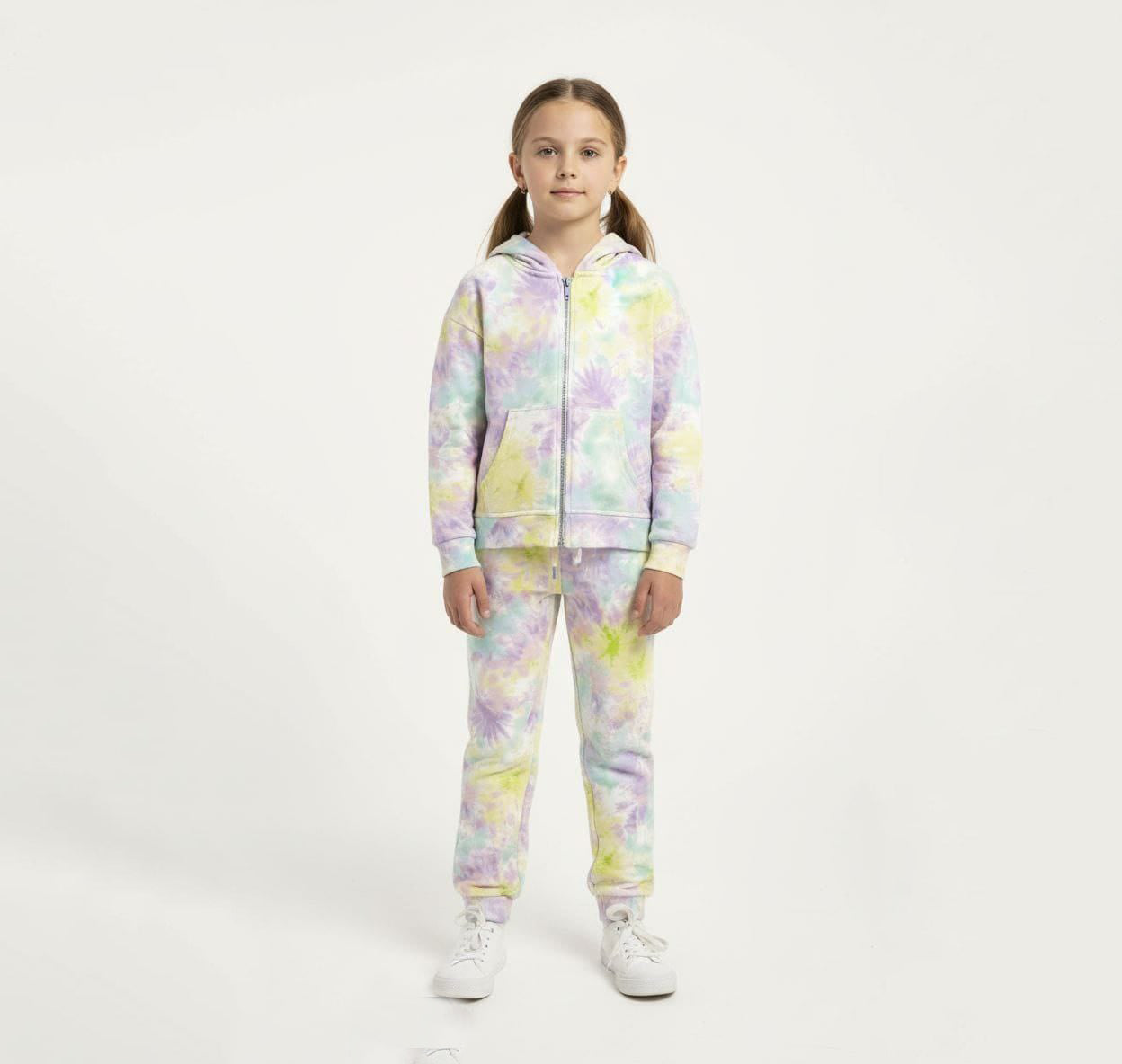 Girls Tie-Dye Hooded Tracksuit Set