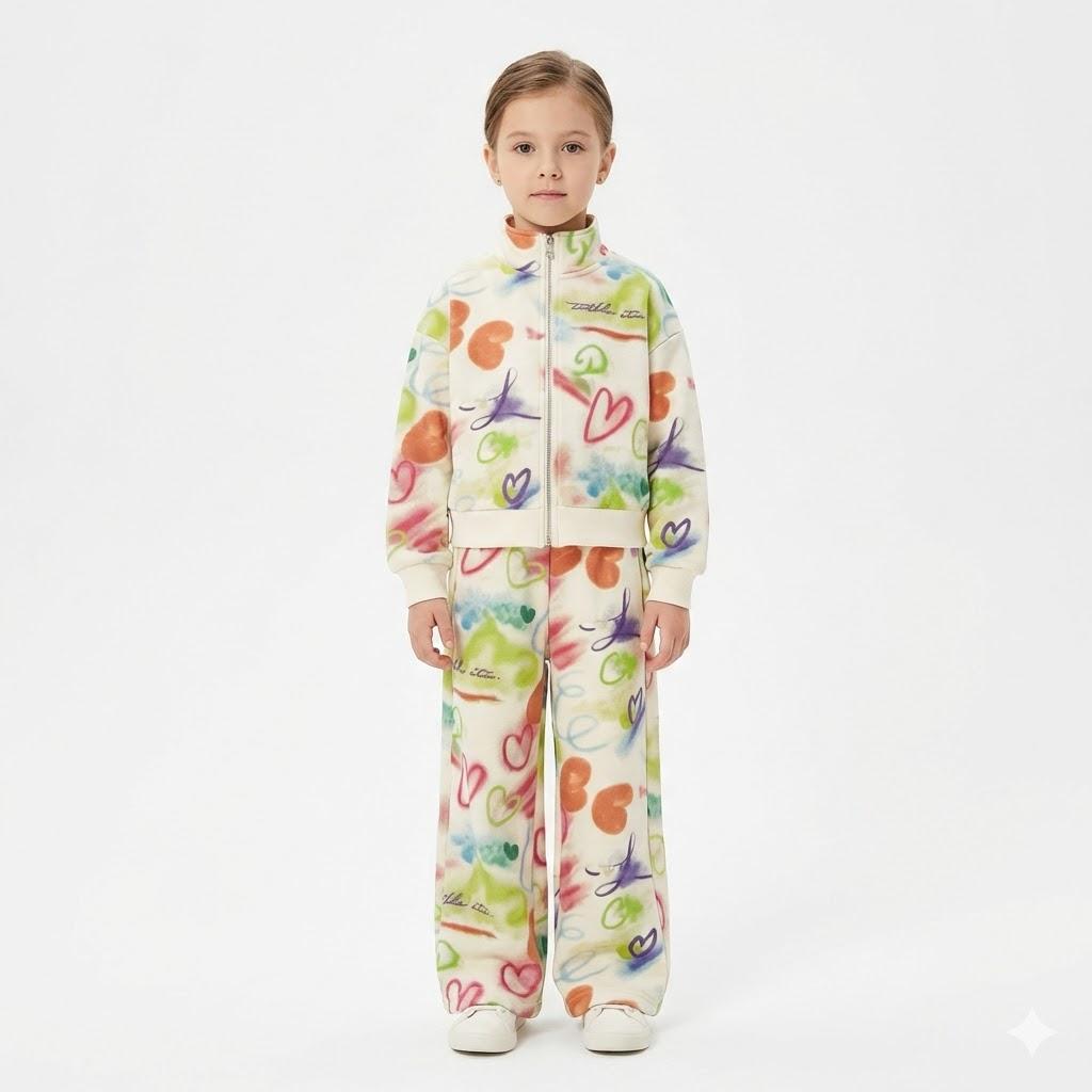 Girls' outfit with modern prints