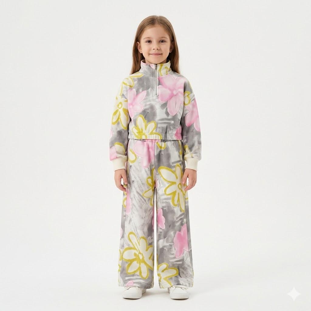 Girls' outfit with modern prints