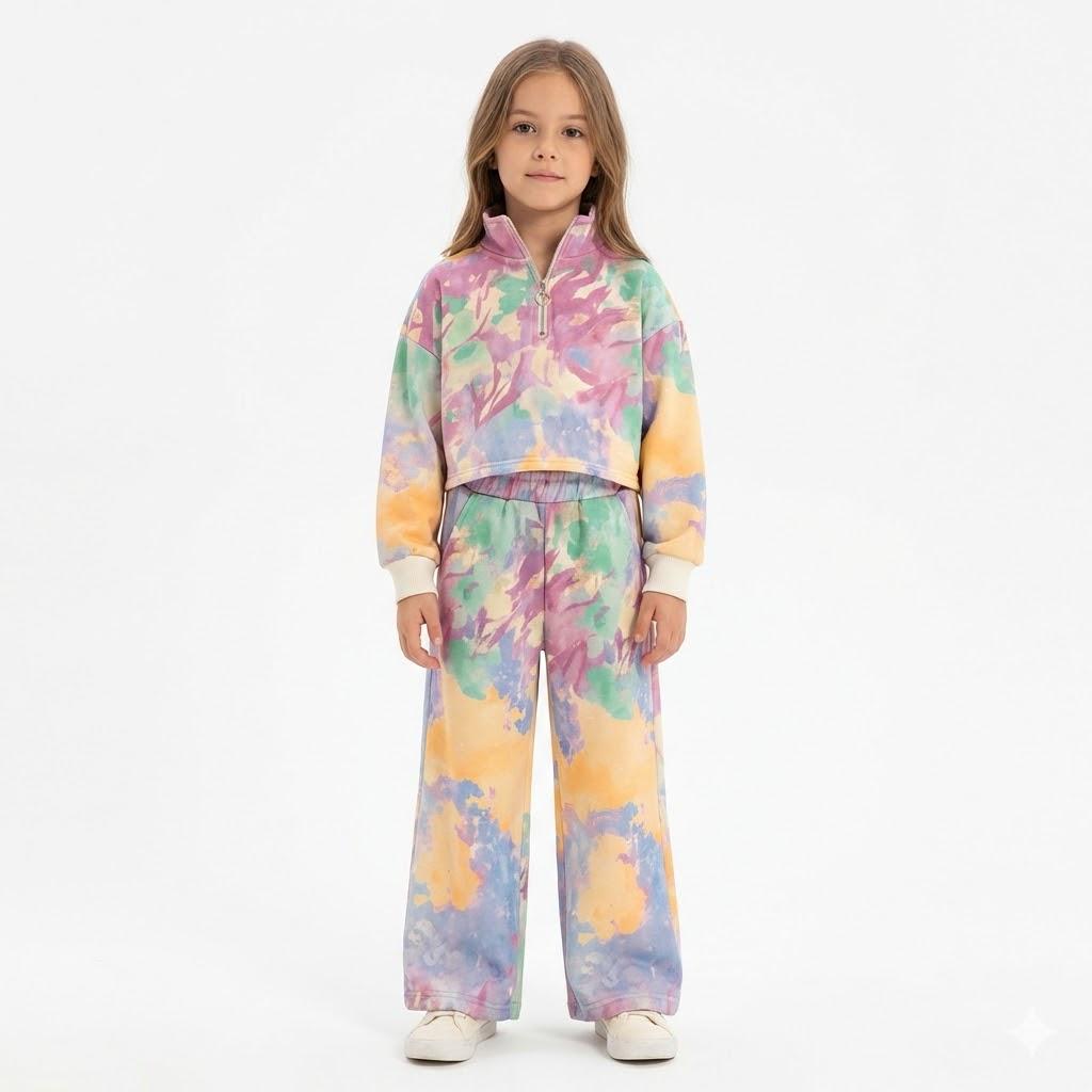 Girls' outfit with modern prints