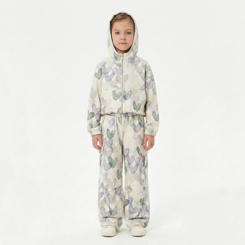 Girls' outfit with modern prints