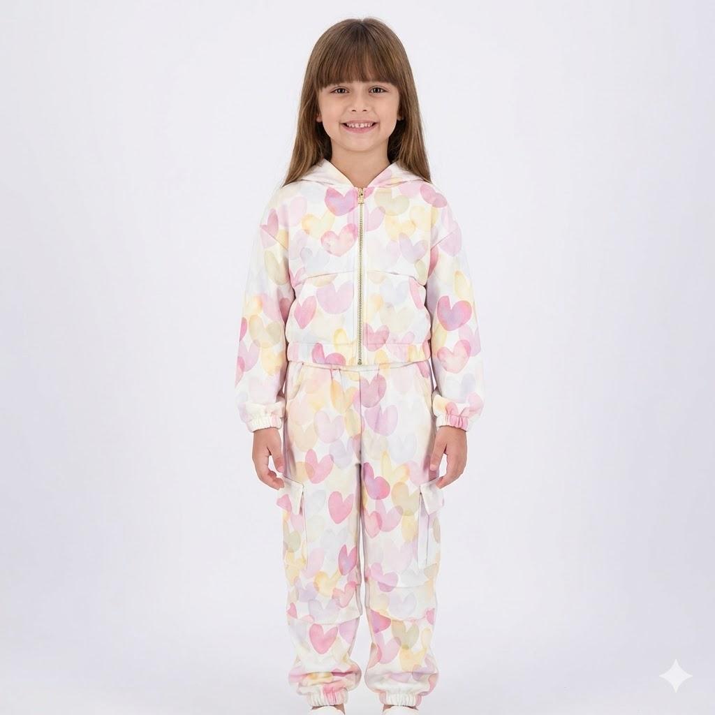 Girls' outfit with modern prints