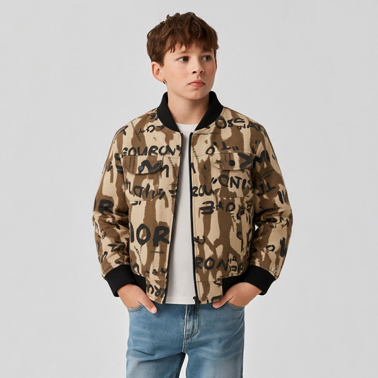 Kids Printed Zip-Up Jacket