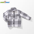 Boys Plaid Shirt Jacket – White & Black