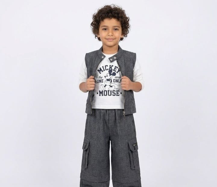 Girls' 3-piece set in imported fabric