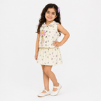 Girls' short-sleeve top & skirt set