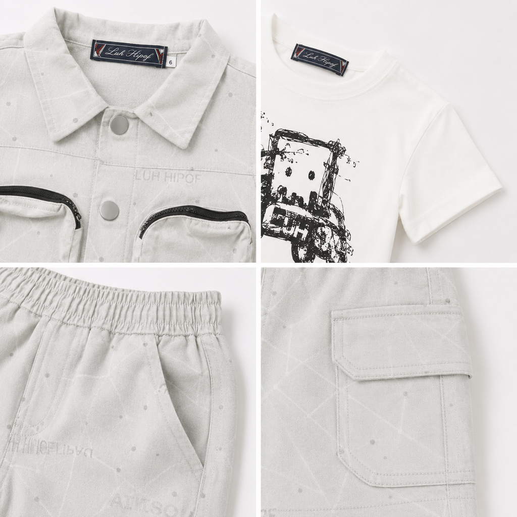 Boys' Rose &Off White set