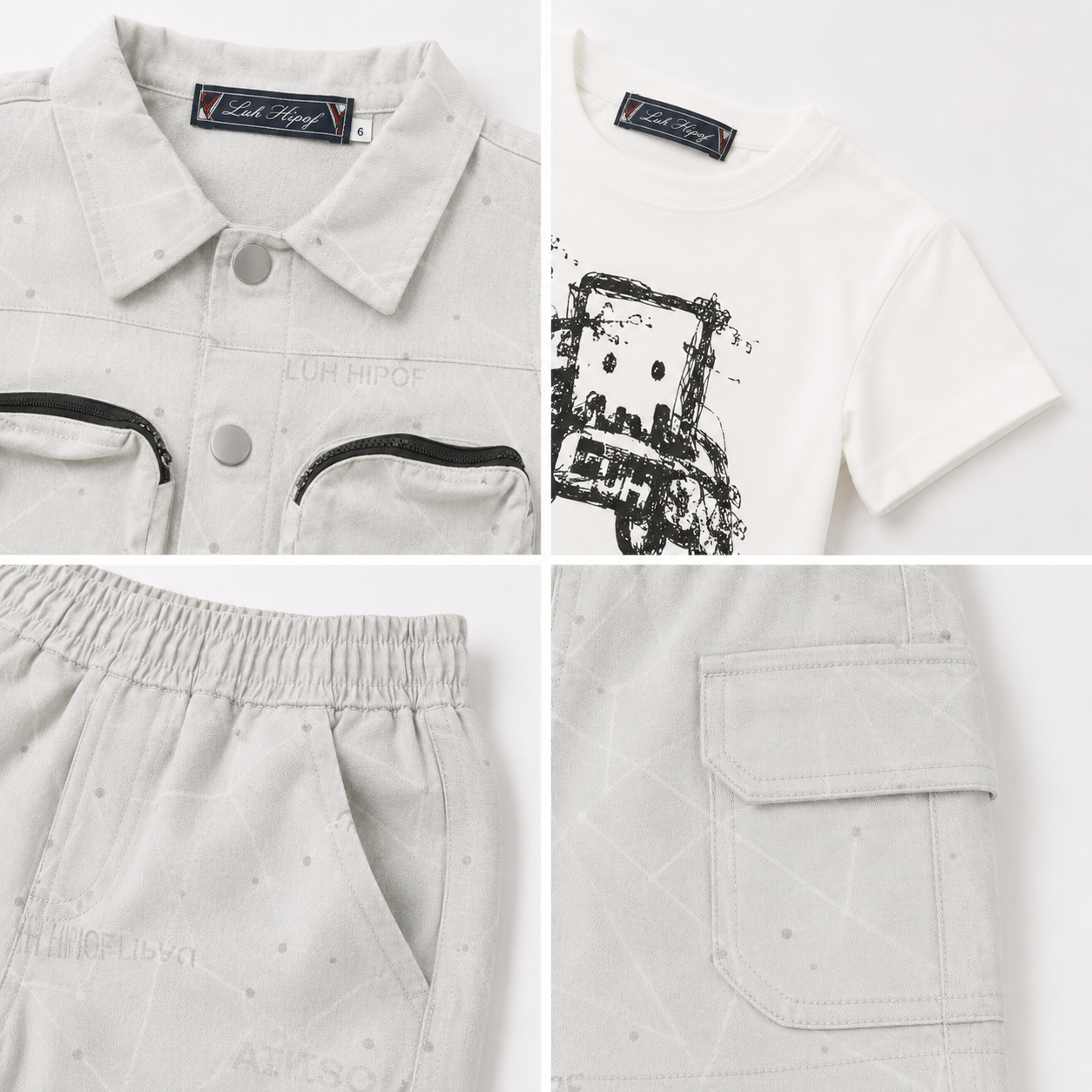 Boys' Rose &Off White set
