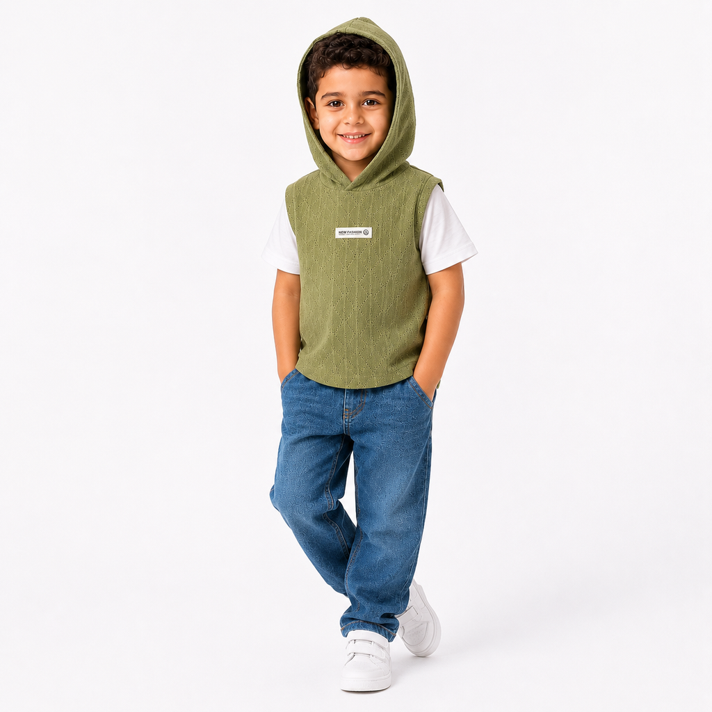Boys' short-sleeve hoodie set