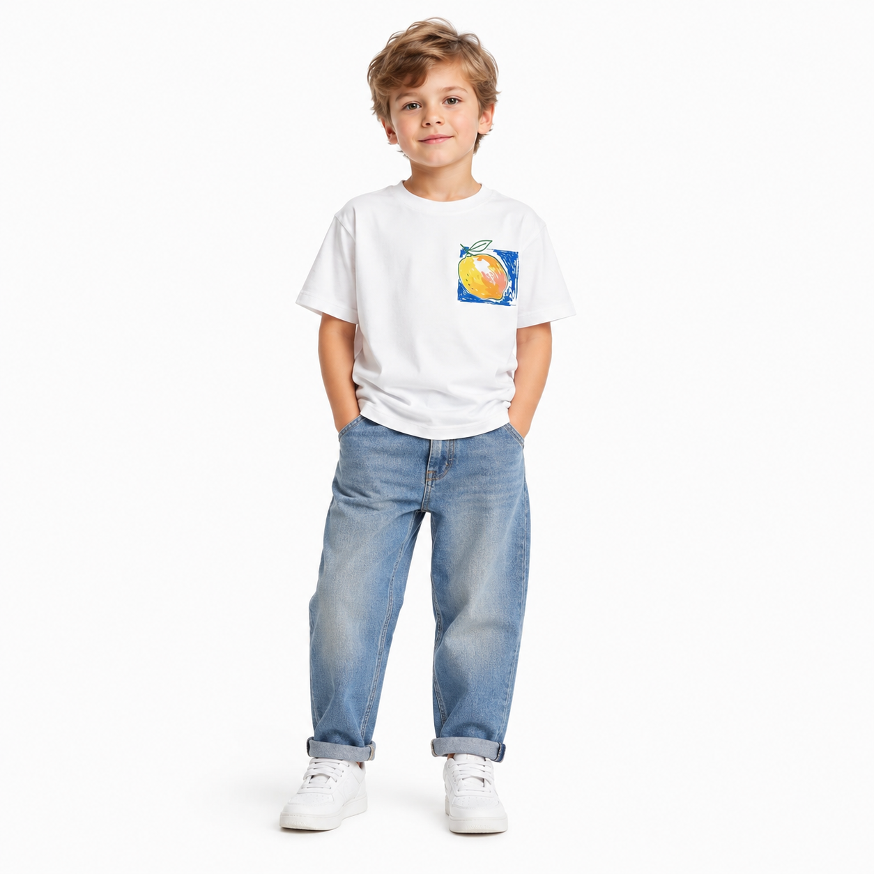 Boys' Lemon Art Printed T-Shirt