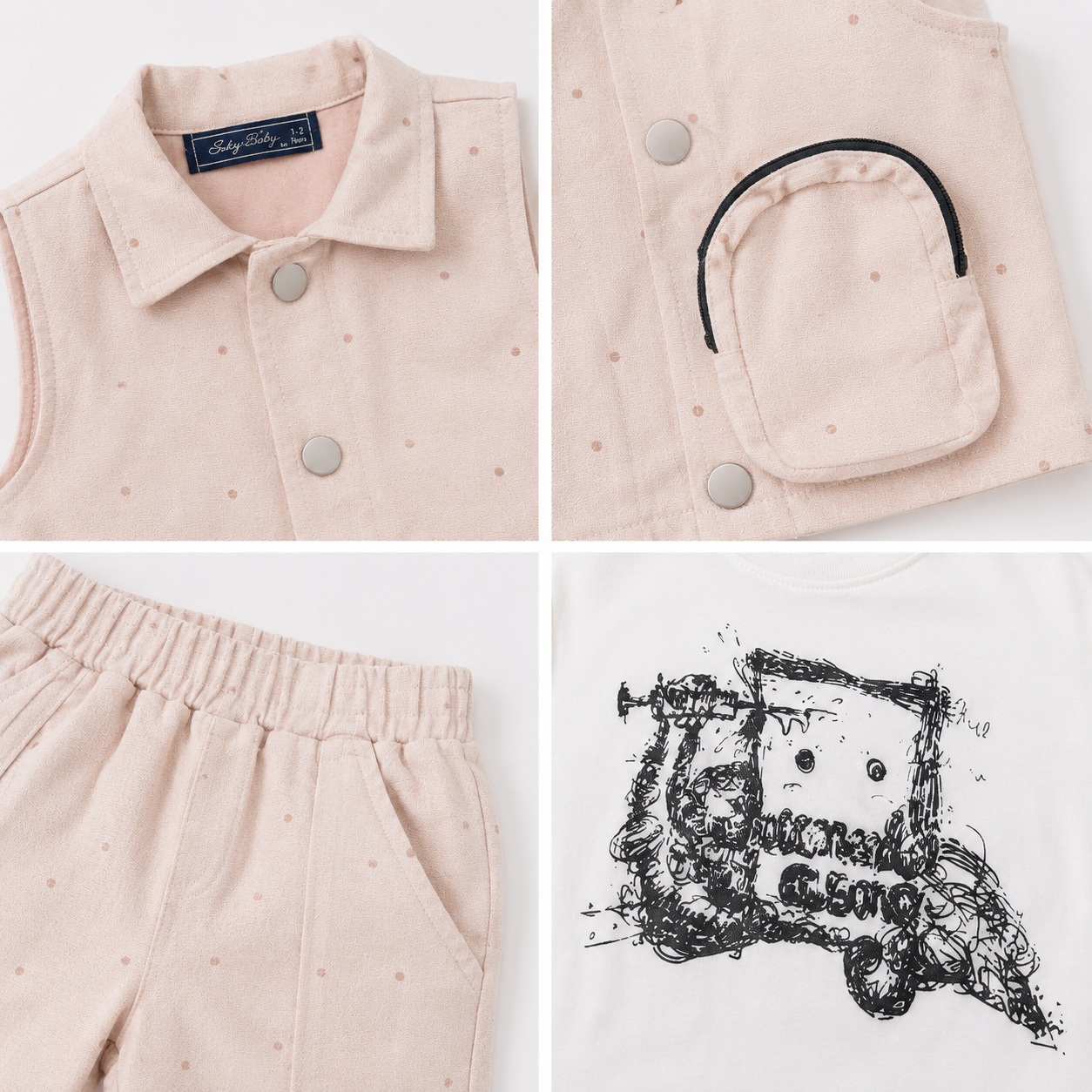 Boys' Rose &Off White set