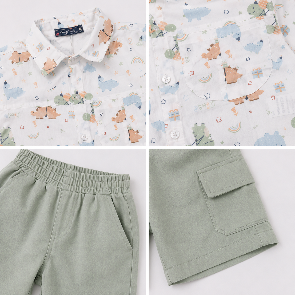 Boys' matching Short-sleeve shirt & Shorts set