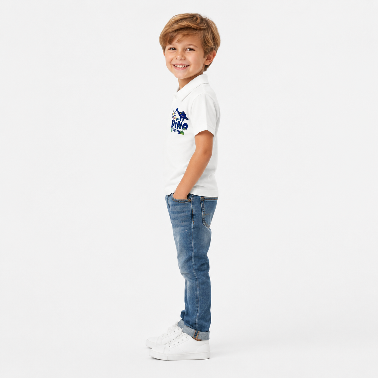 Boys' let's Make Dino Party Print T-Shirt