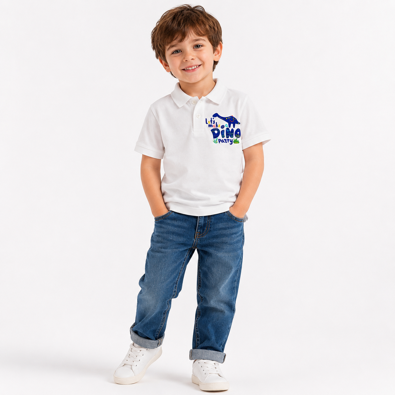 Boys' let's Make Dino Party Print T-Shirt