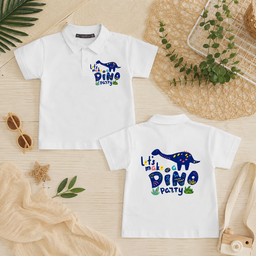 Boys' let's Make Dino Party Print T-Shirt