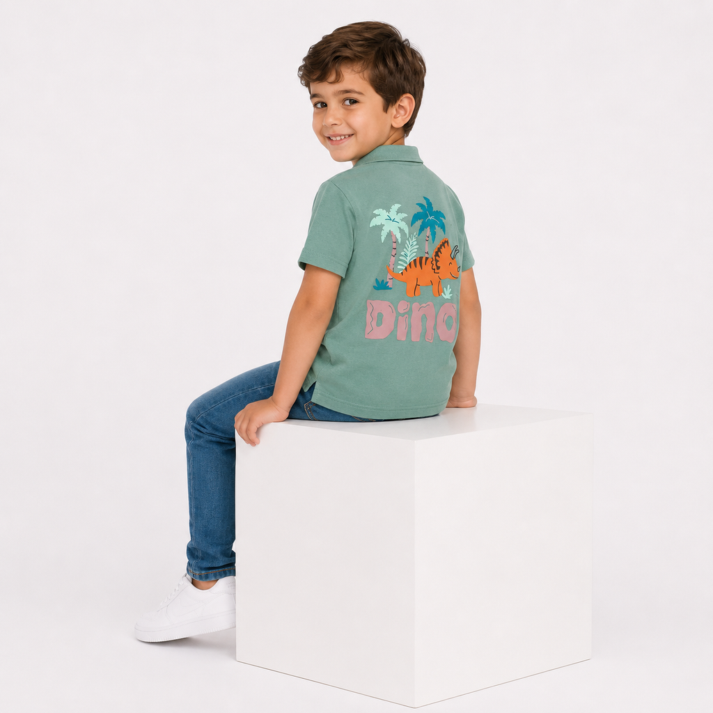 Boys' let's Make Dino Party Print T-Shirt
