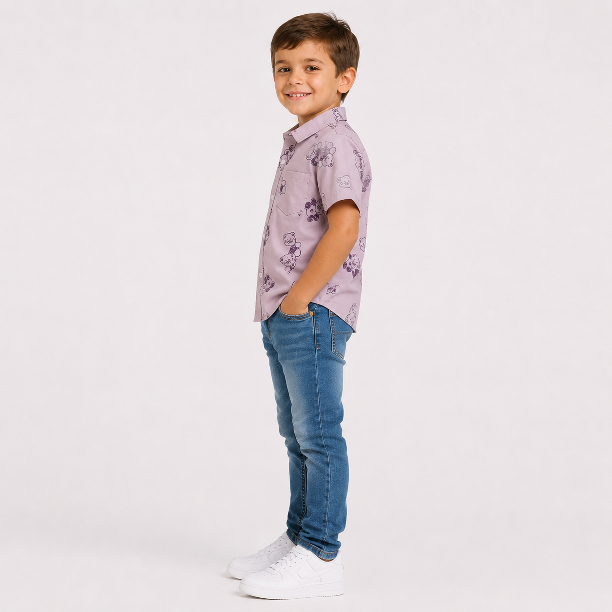 Boys' Cute Bear Print Shirt