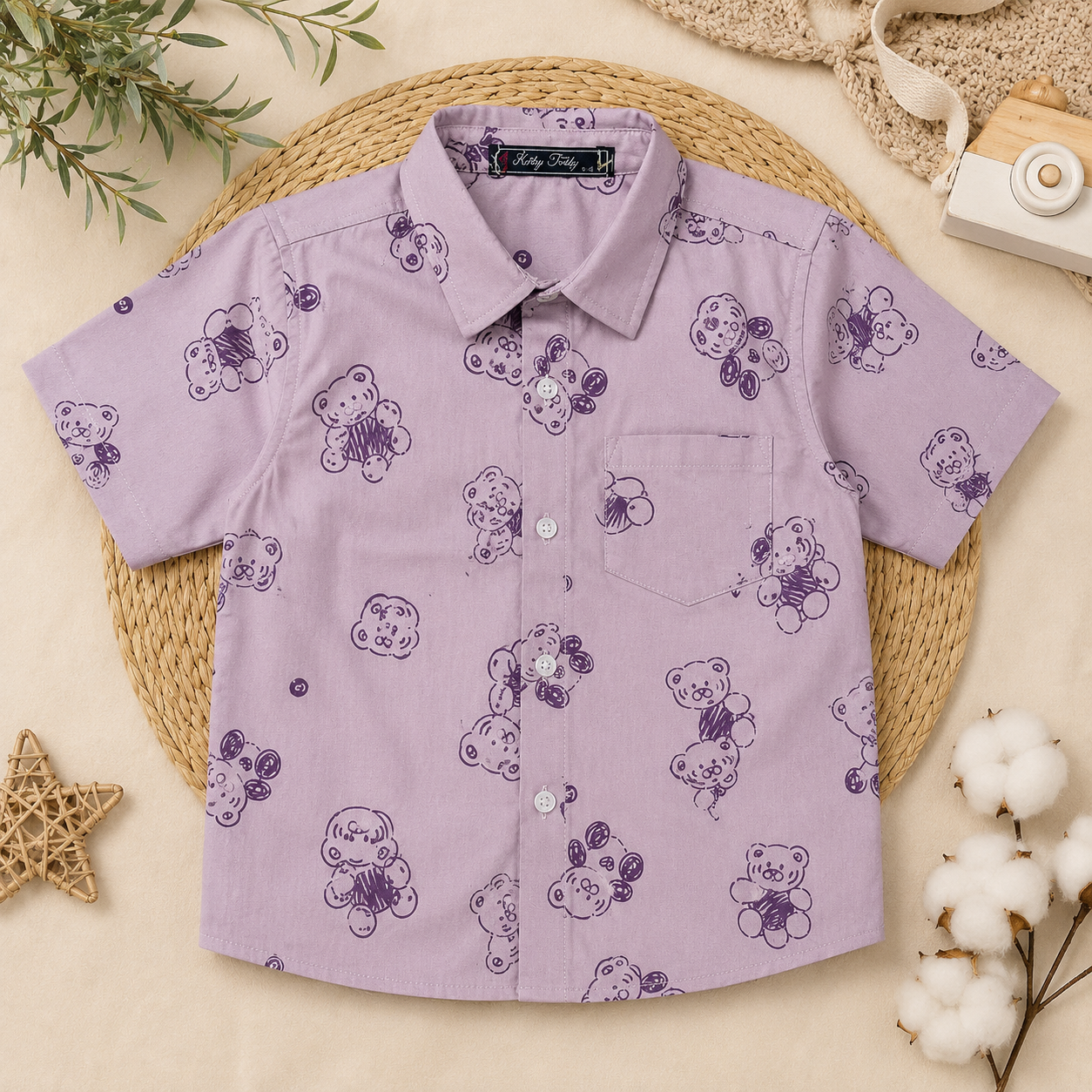 Boys' Cute Bear Print Shirt