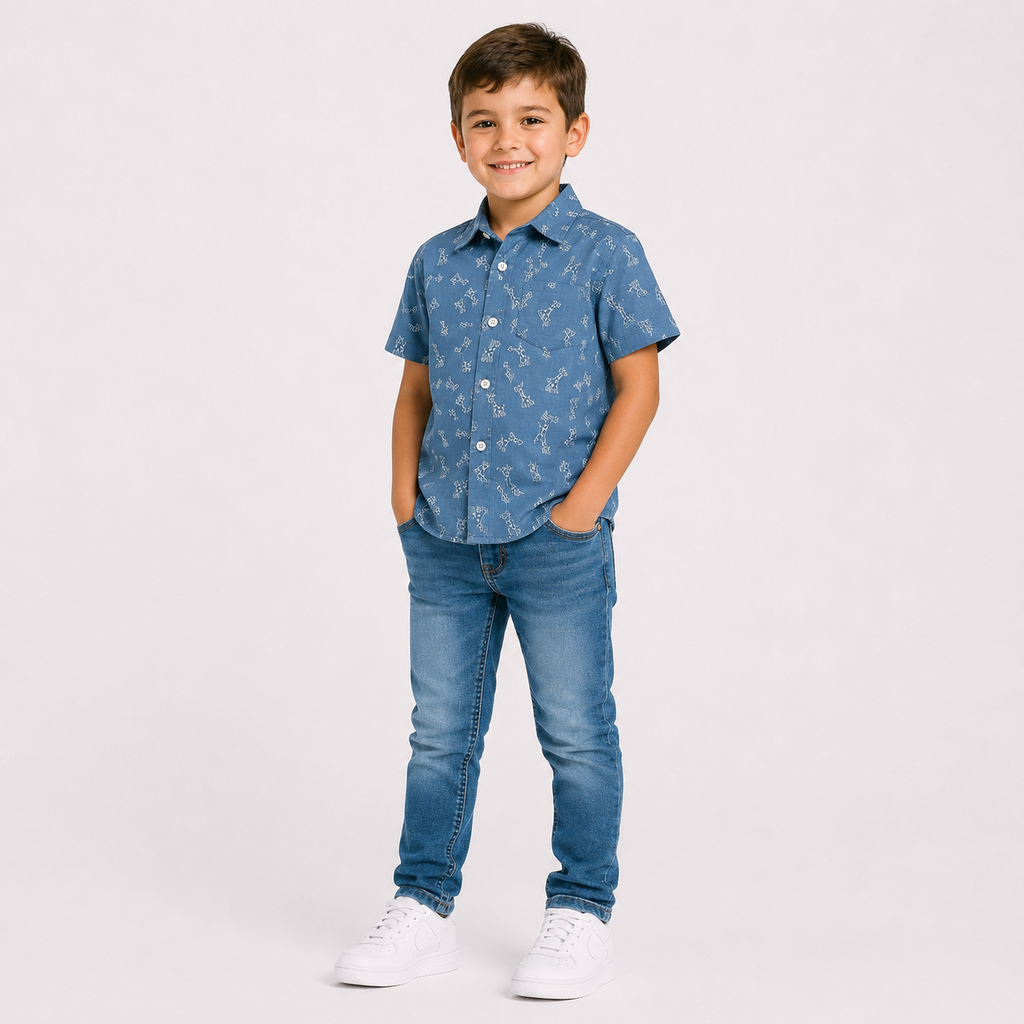 Boys' Giraffe Print Shirt
