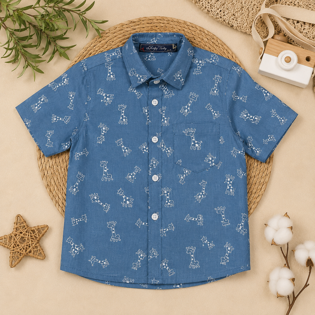 Boys' Giraffe Print Shirt