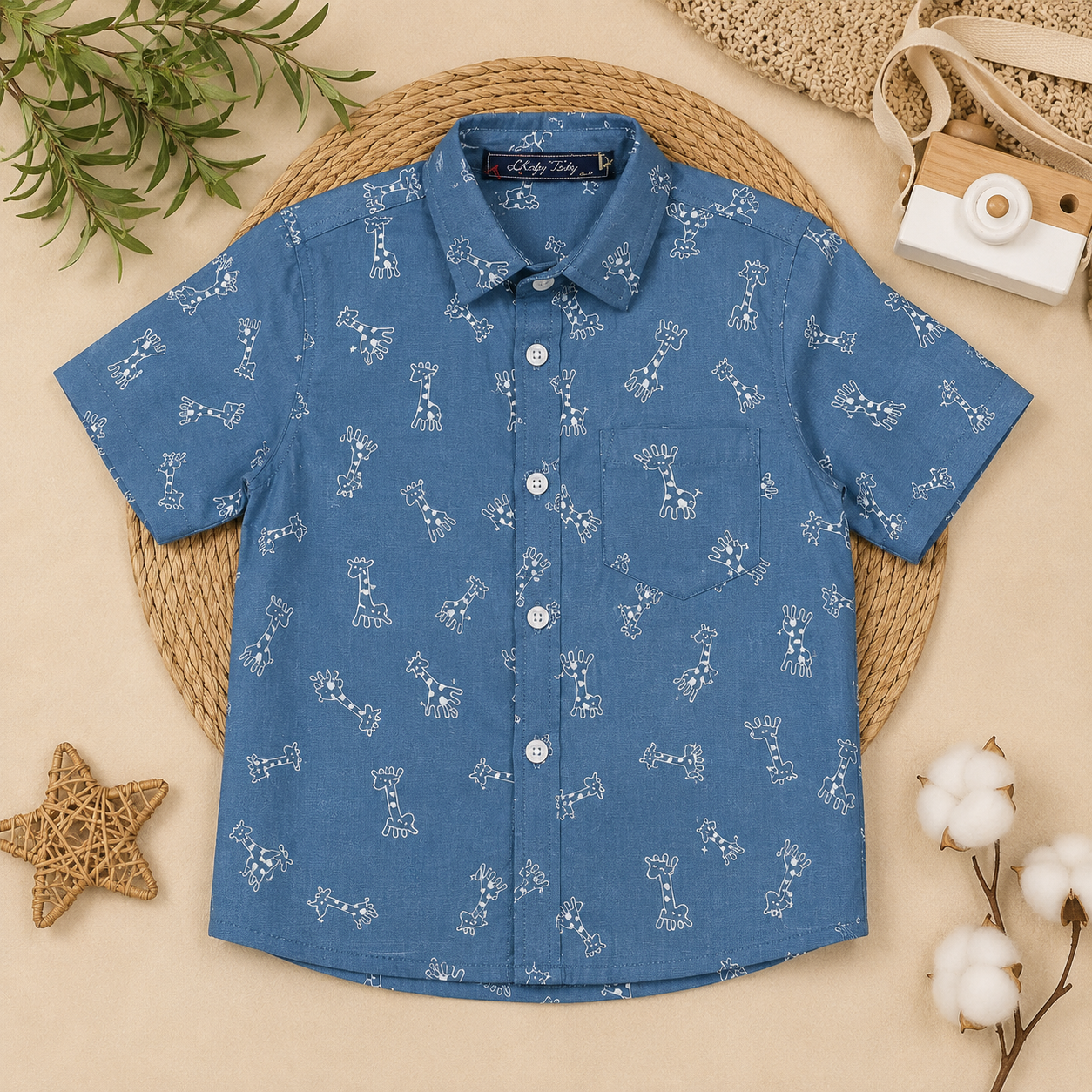 Boys' Giraffe Print Shirt