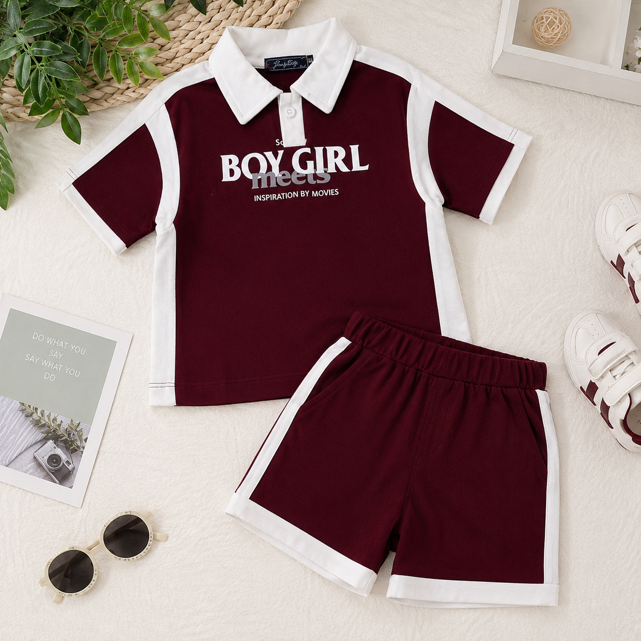 Boys' Boy Girl Meets Print set