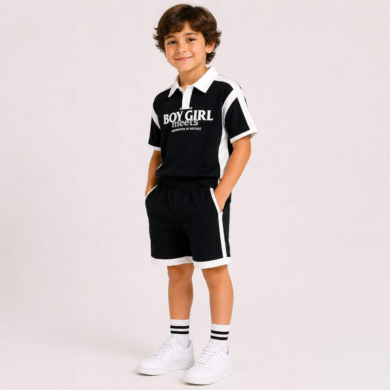 Boys' Boy Girl Meets Print set