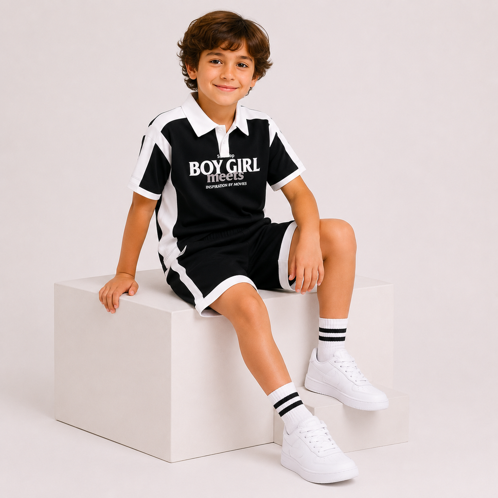 Boys' Boy Girl Meets Print set
