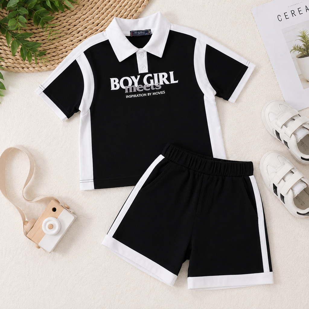 Boys' Boy Girl Meets Print set