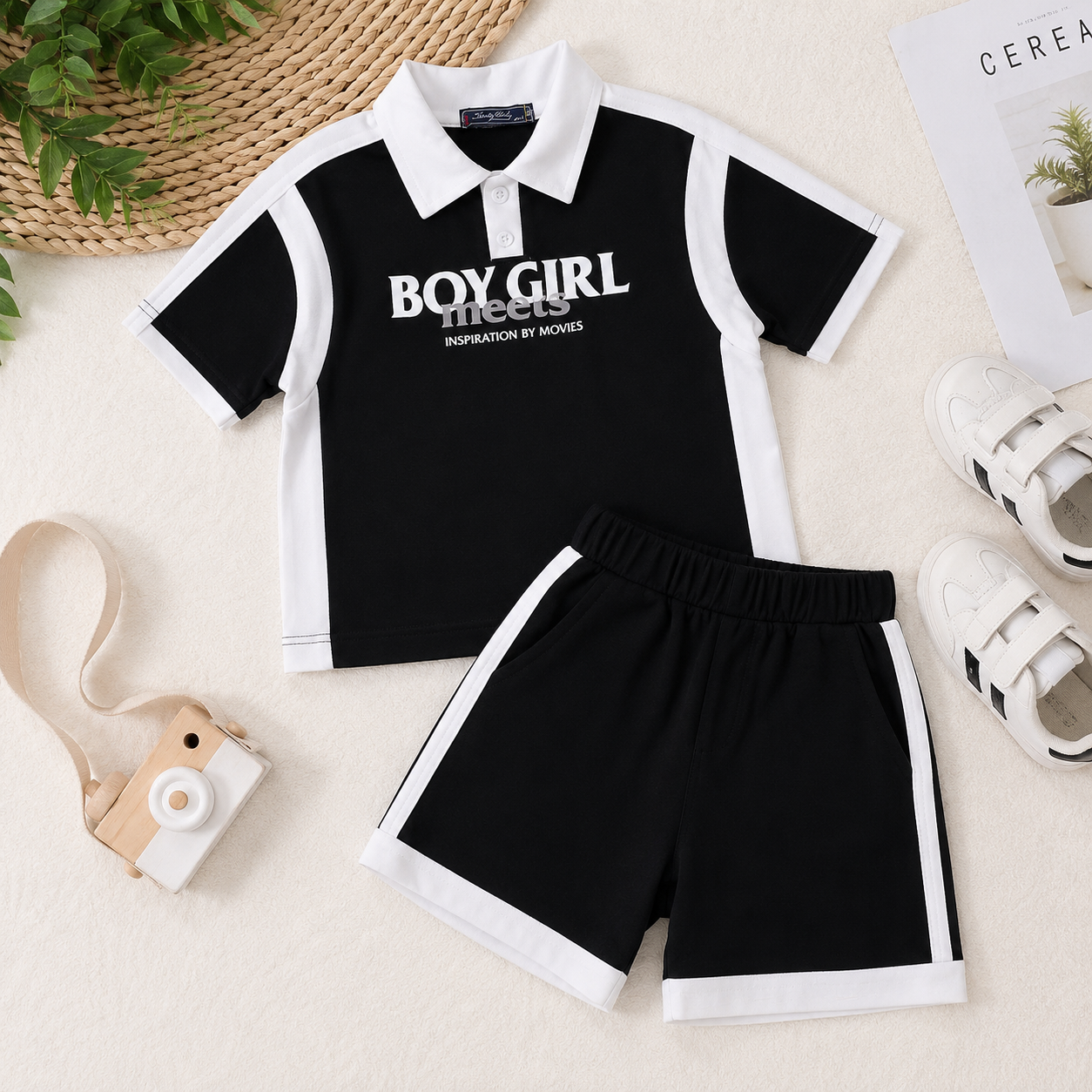 Boys' Boy Girl Meets Print set