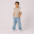 Boys' Striped Hooded Sleeveless Knit Top – Black & White