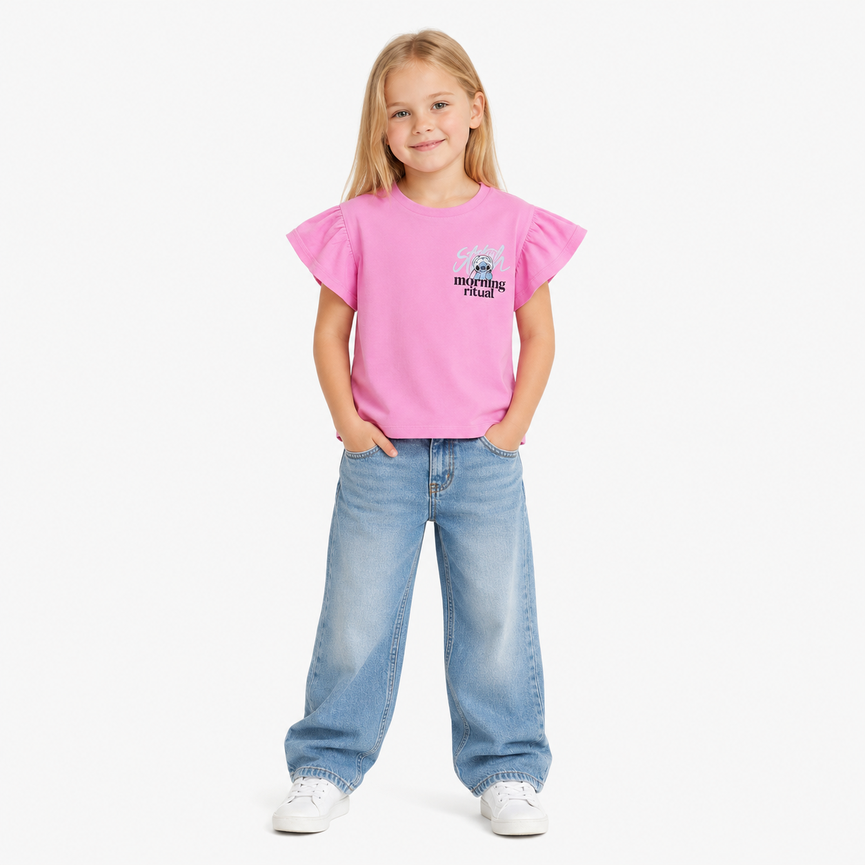 Girls' Stitch Morning Printed T-Shirt