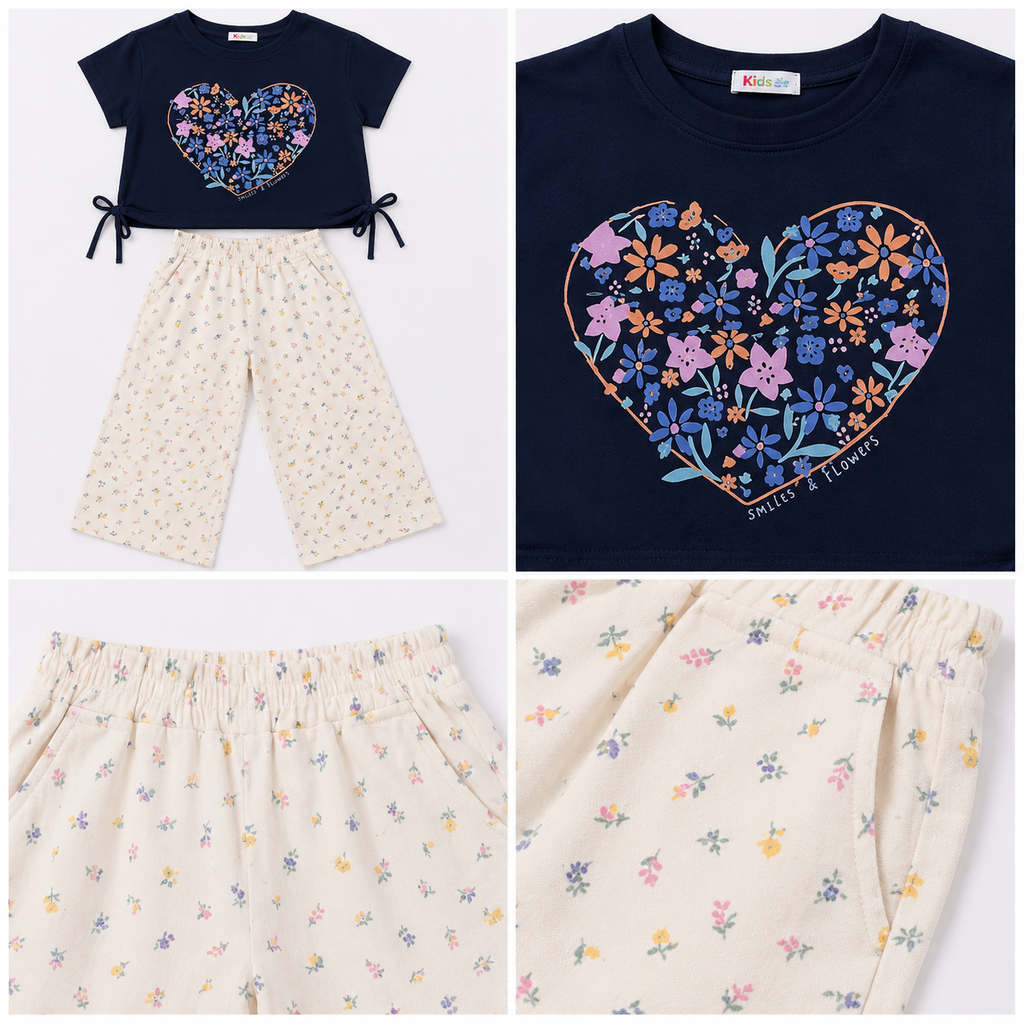 Girls' Blue Heart 2-Pieces set