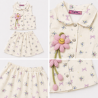 Girls' short-sleeve top & skirt set