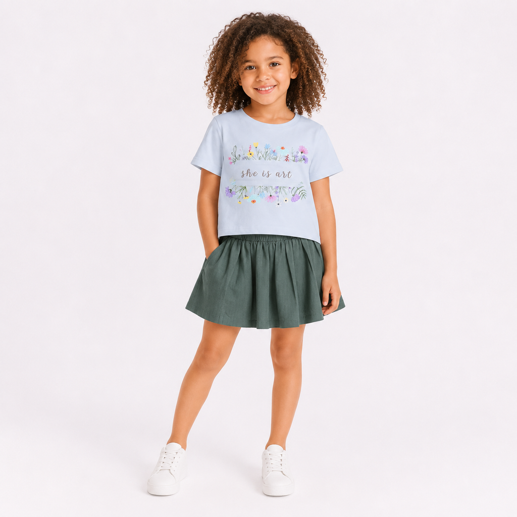 Girls' She is art Printed set